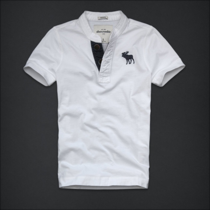 Abercrombie Fitch Hombres Ponte de pie de cuello Corto Remera AF5787